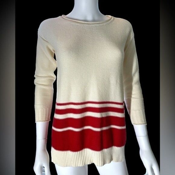 DAISY FUENTES PETITES Red/Cream Sweater Size PXS NWT - Picture 2 of 7